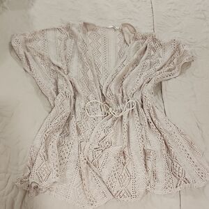 Elegant Cream Lace Cover-Up